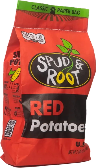 Red Potatoes, a red 5 lb paper bag